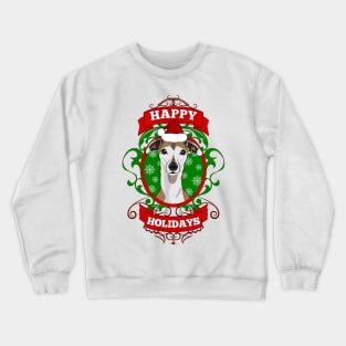 Christmas Happy Holidays Puppy Santa Hat Crewneck Sweatshirt